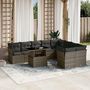 Voir la diapositive 1 : VIDAXL Salon de jardin avec coussins 10 pcs gris resine tressee