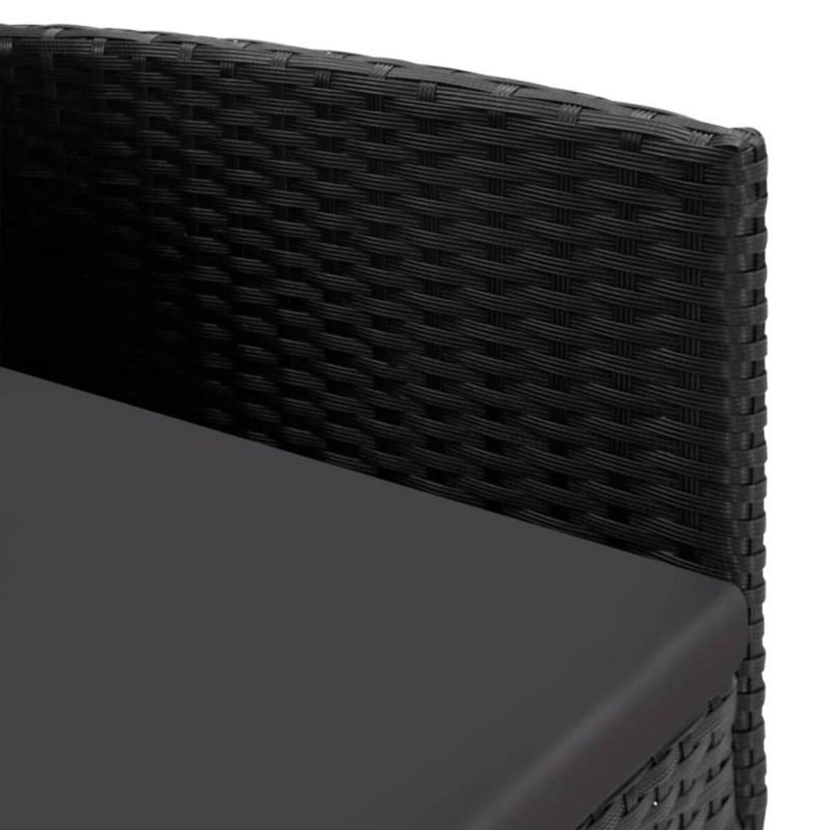 VIDAXL Chaises de jardin coussins noir lot de 4 noir résine tressée