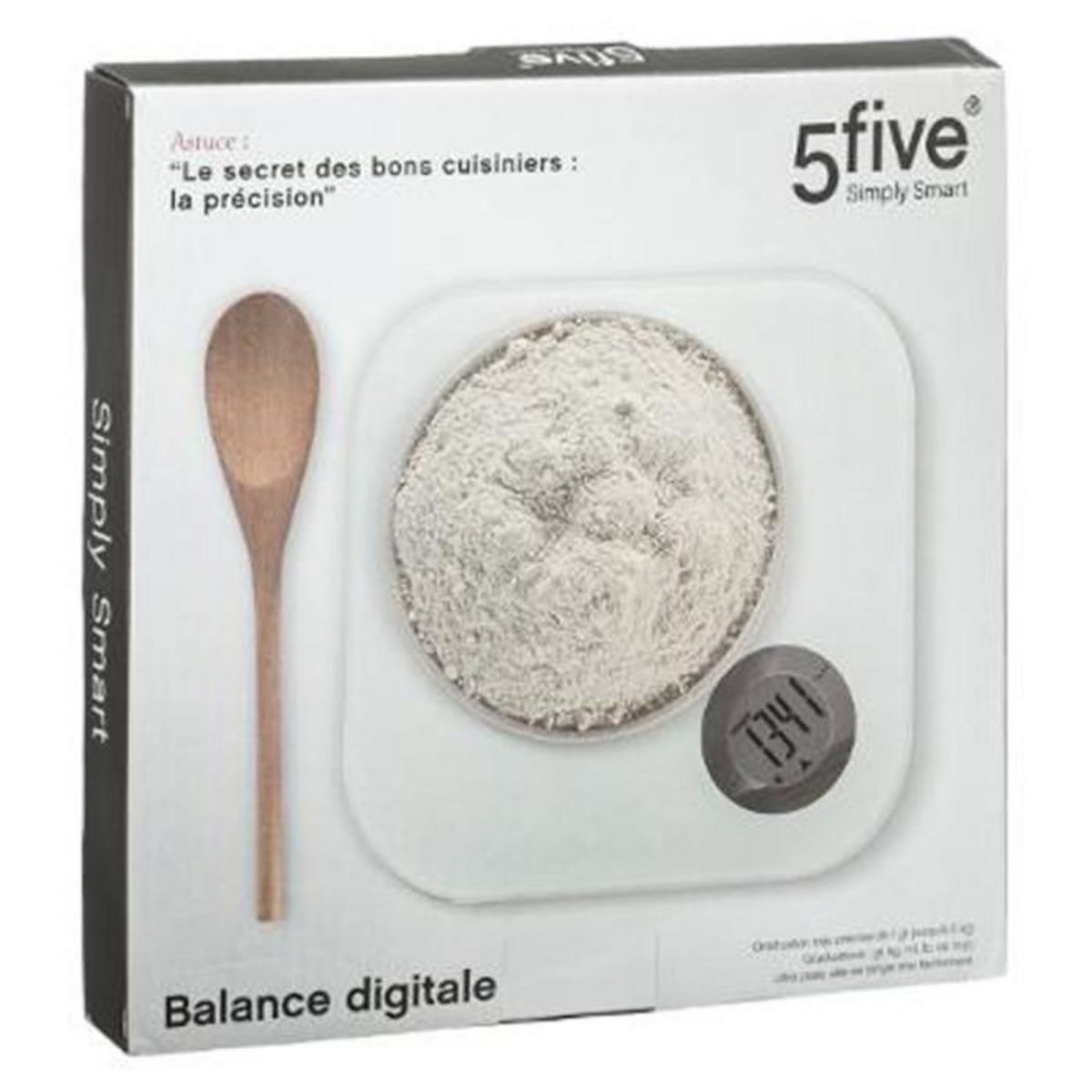 Paris Prix Balance Digitale de Cuisine  Carrée  21cm Blanc