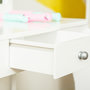 Voir la diapositive 5 : HOMCOM Coiffeuse enfant avec tabouret, miroir triptyque et tiroir coulissant - coiffeuse dim. 63L x 40l x 85,5H cm - MDF blanc acrylique