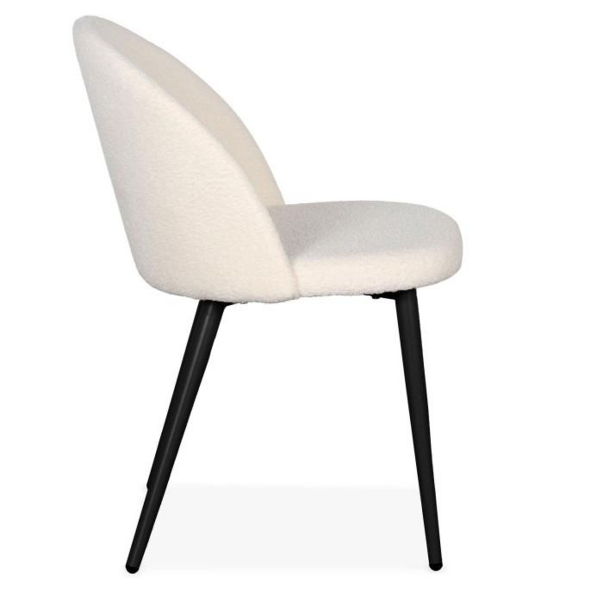 Paris Prix Lot de 2 Chaises Scandinaves  Bouclette  75cm Crème
