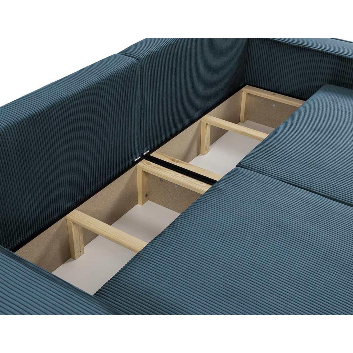 BEST MOBILIER Cezanne - canapé droit 3 places convertible avec coffre en velours côtelé