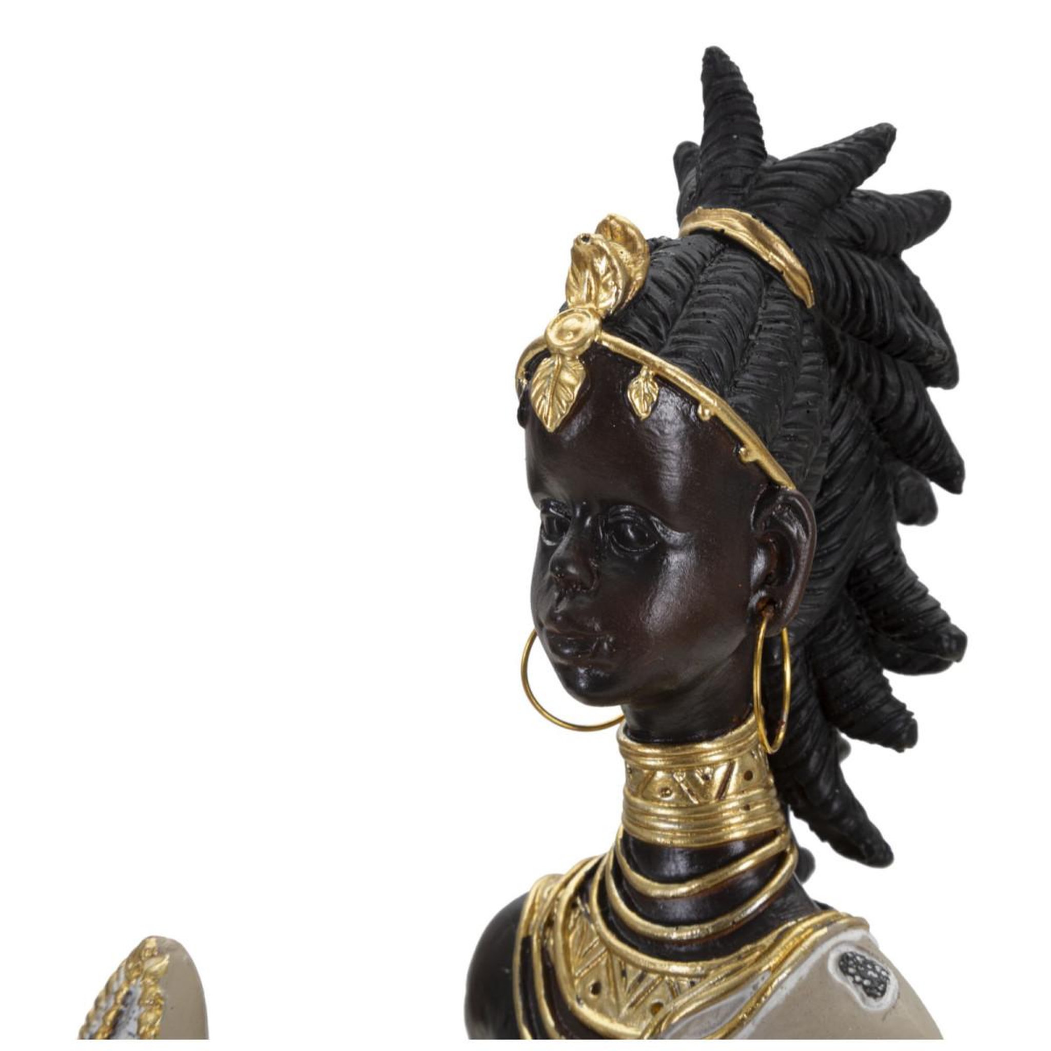 Voir la diapositive 3 : Paris Prix Statuette Déco Femme  Tribal Masai  24cm Multicolore