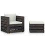 Voir la diapositive 1 : VIDAXL Salon de jardin 2 pcs avec coussins Bois impregne de gris