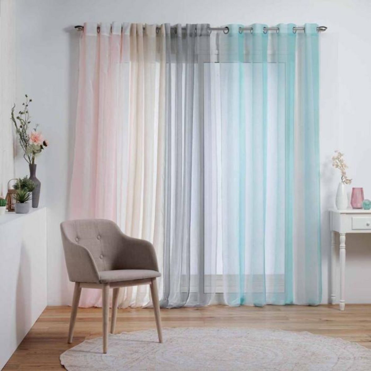 Paris Prix Rideau Voilage à Œillet  Balina  140x240cm Nude