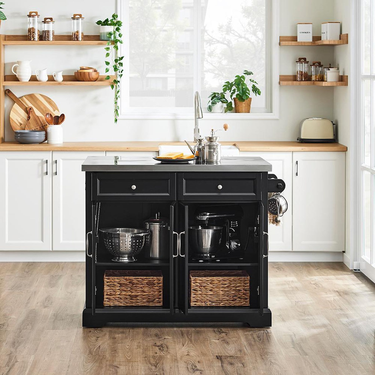 SOBUY SoBuy - Îlot De Cuisine à deux tiroirs - Classique - FKW71-II