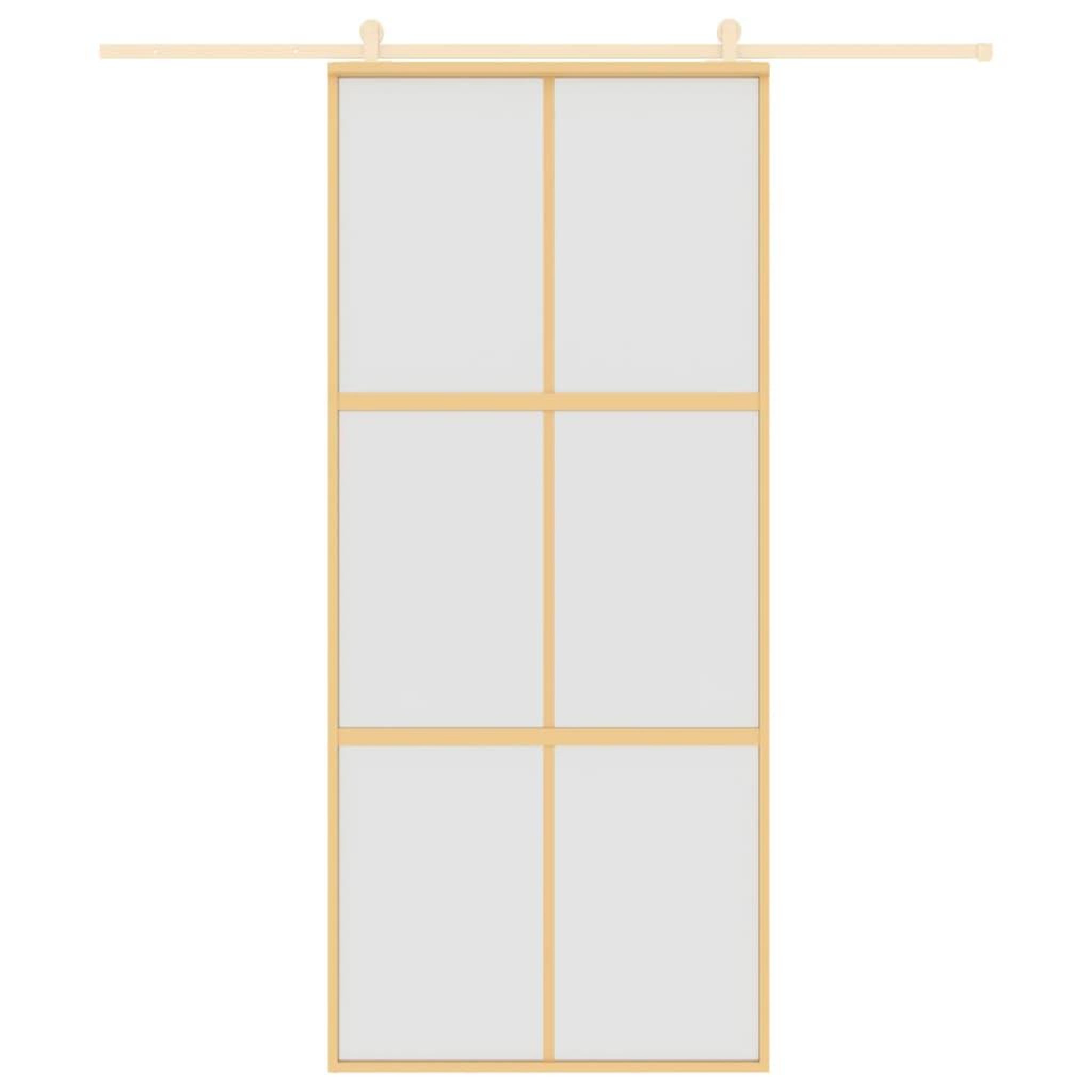Voir la diapositive 3 : VIDAXL Porte coulissante dore 90x205 cm verre ESG depoli et aluminium