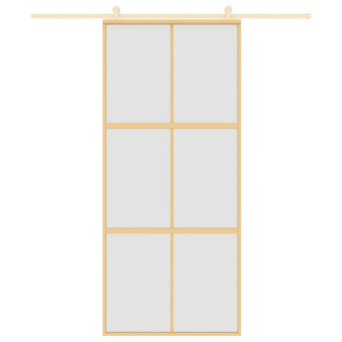 VIDAXL Porte coulissante dore 90x205 cm verre ESG depoli et aluminium