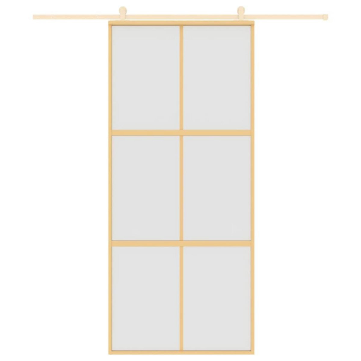 VIDAXL Porte coulissante dore 90x205 cm verre ESG depoli et aluminium