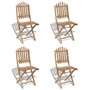 Voir la diapositive 1 : VIDAXL Chaises pliables d'exterieur Bambou 4 pcs
