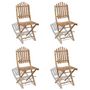 Voir la diapositive 1 : VIDAXL Chaises pliables d'exterieur Bambou 4 pcs