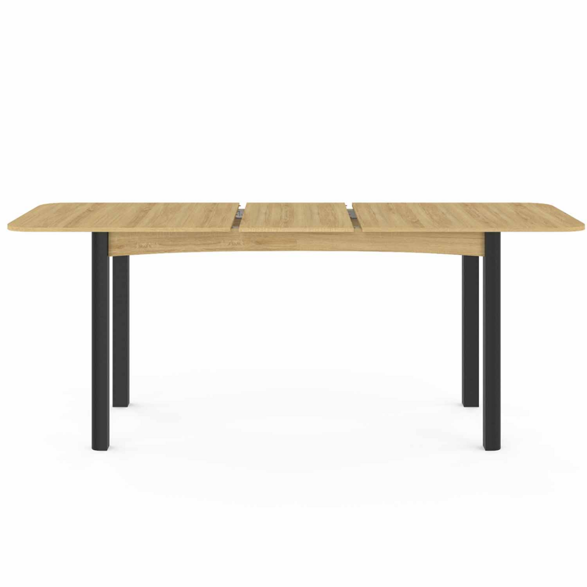 ID MARKET Table à manger extensible rectangle JUNE 6-10 personnes bois et noir 160-200 cm