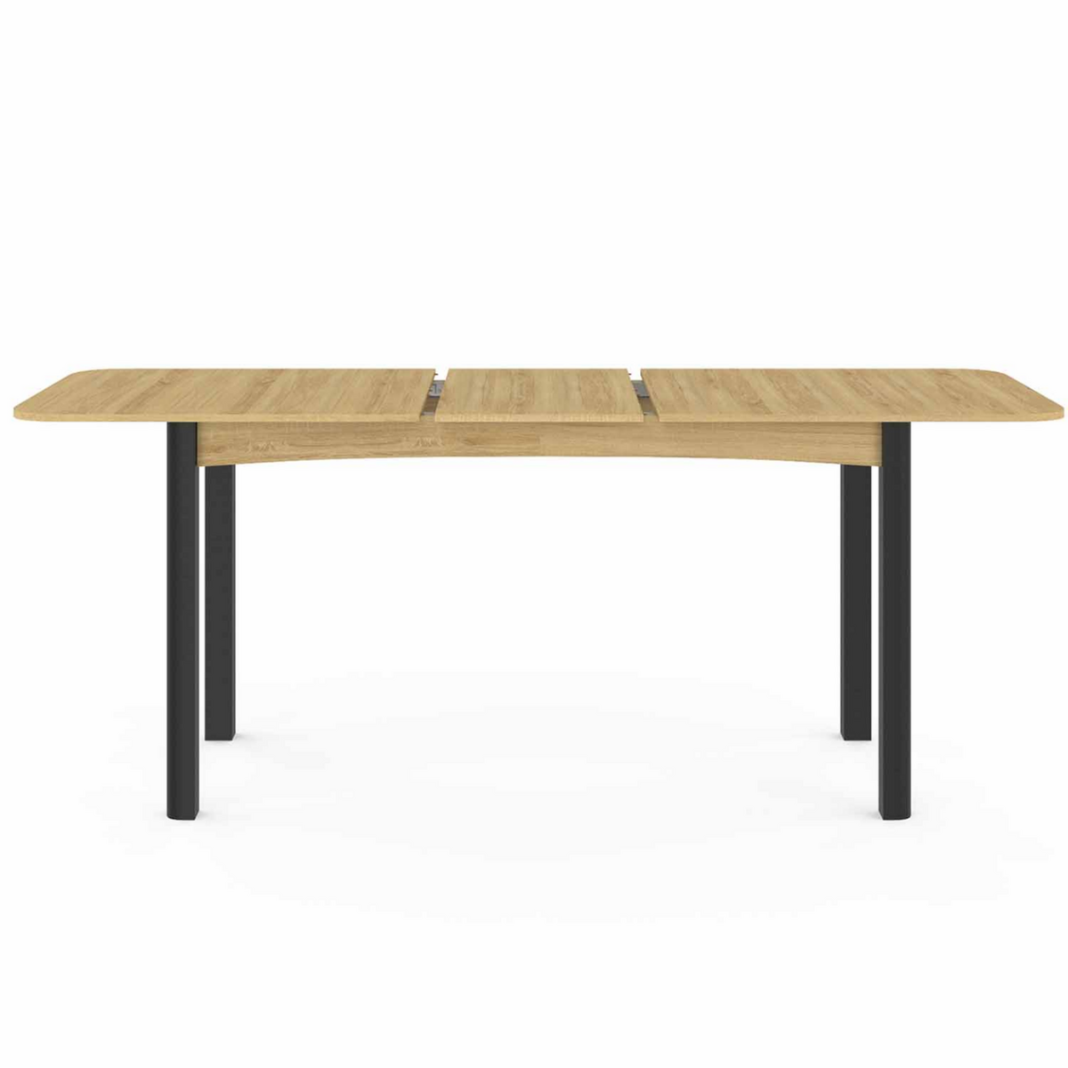 ID MARKET Table à manger extensible rectangle JUNE 6-10 personnes bois et noir 160-200 cm