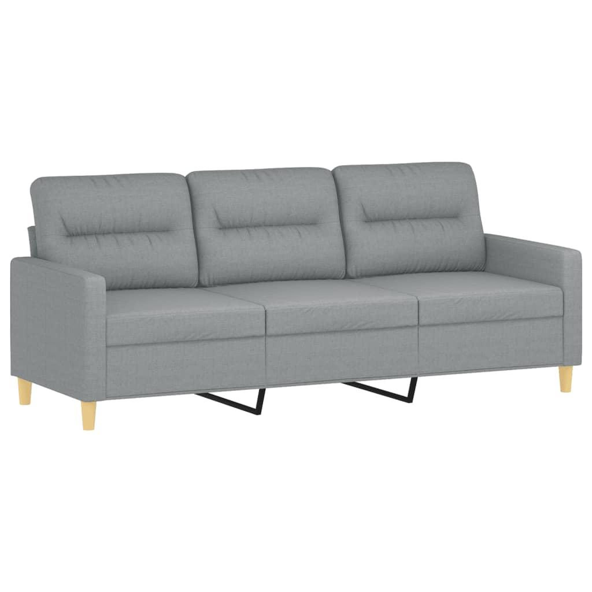 Voir la diapositive 5 : VIDAXL Ensemble de canapes 4 pcs coussins gris clair tissu