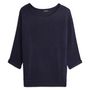 Voir la diapositive 3 : IN EXTENSO Pull évasé manches 3/4 marine femme