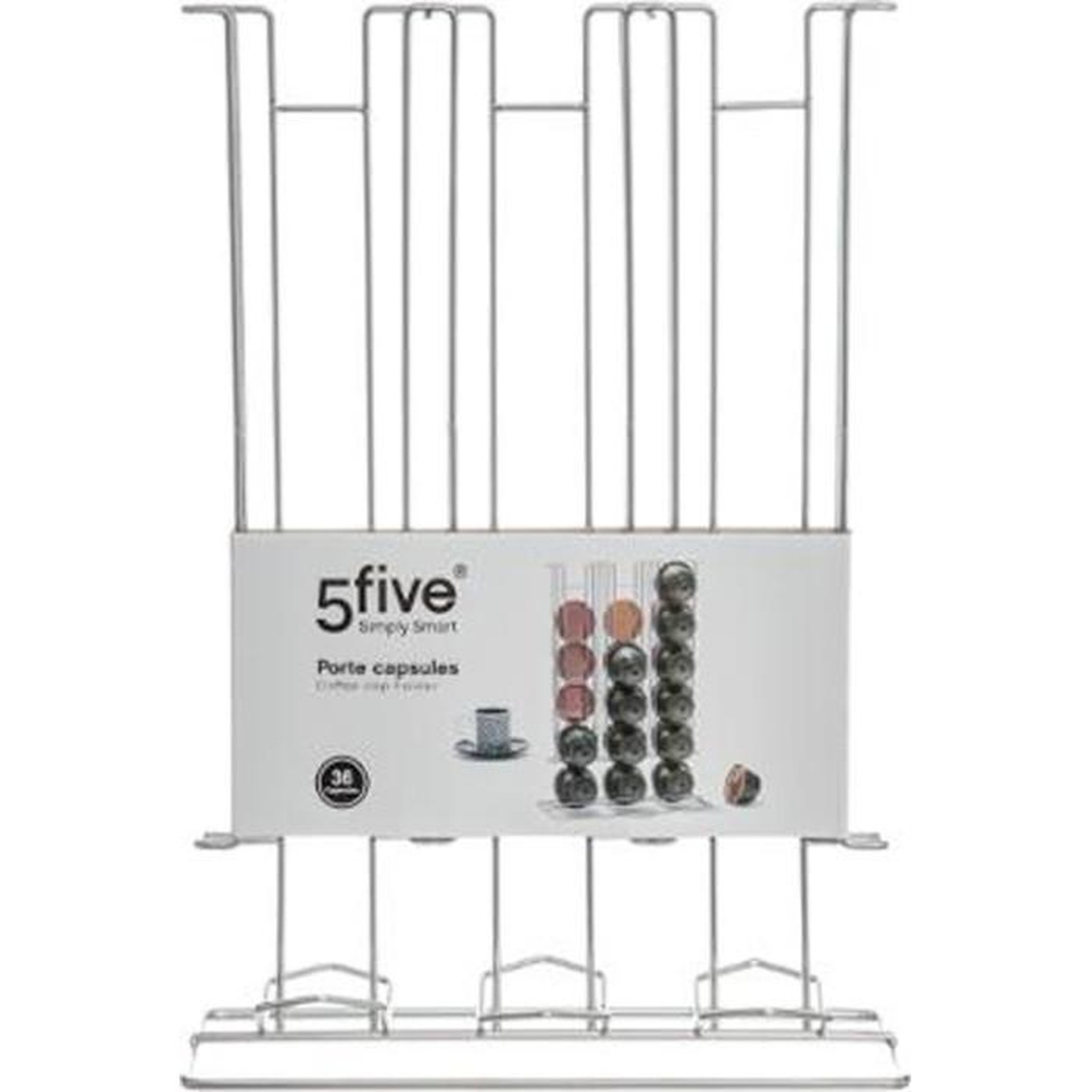 Voir la diapositive 3 : FIVE Porte 36 Capsules  Coffee  31cm Argent