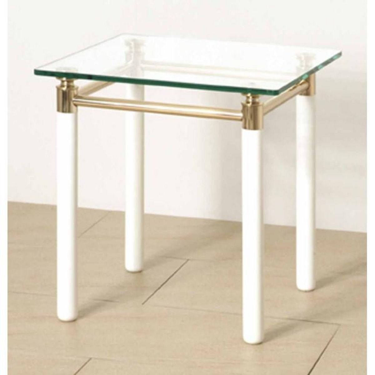 Paris Prix Table d'Appoint Design  Ruben  44cm Blanc & Or