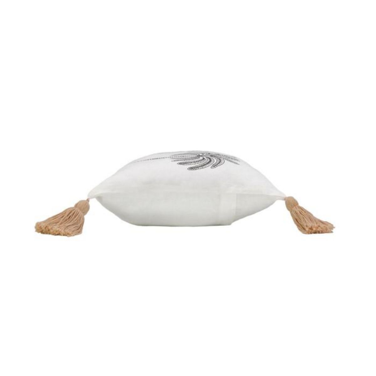 Paris Prix Coussin Déco à Pompons  Oasia  30x50cm Blanc