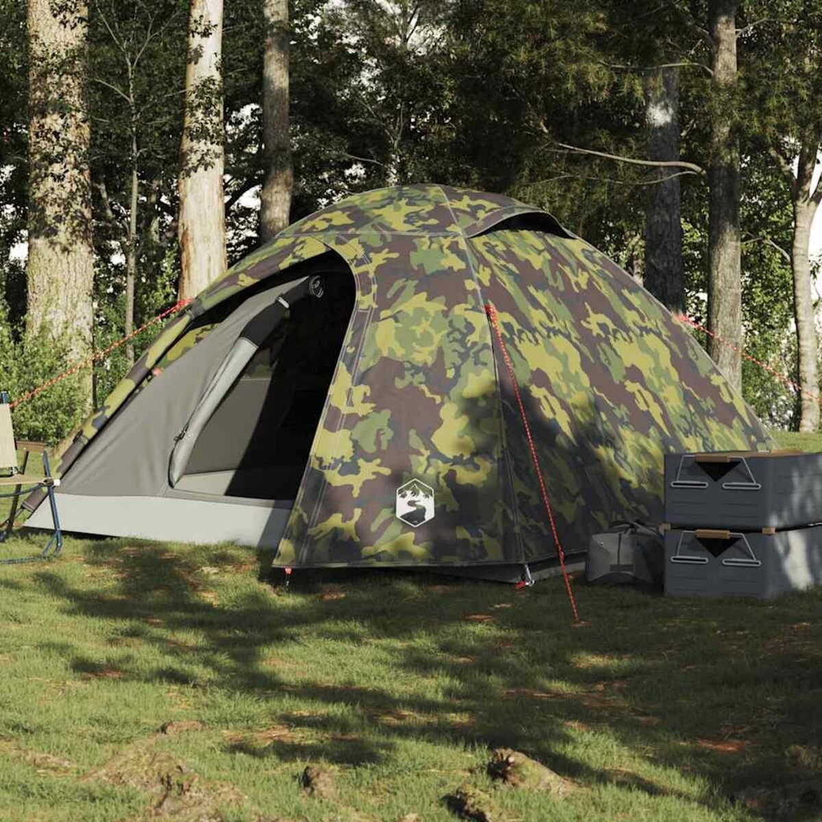 VIDAXL Tente de camping a dome 3 personnes camouflage impermeable