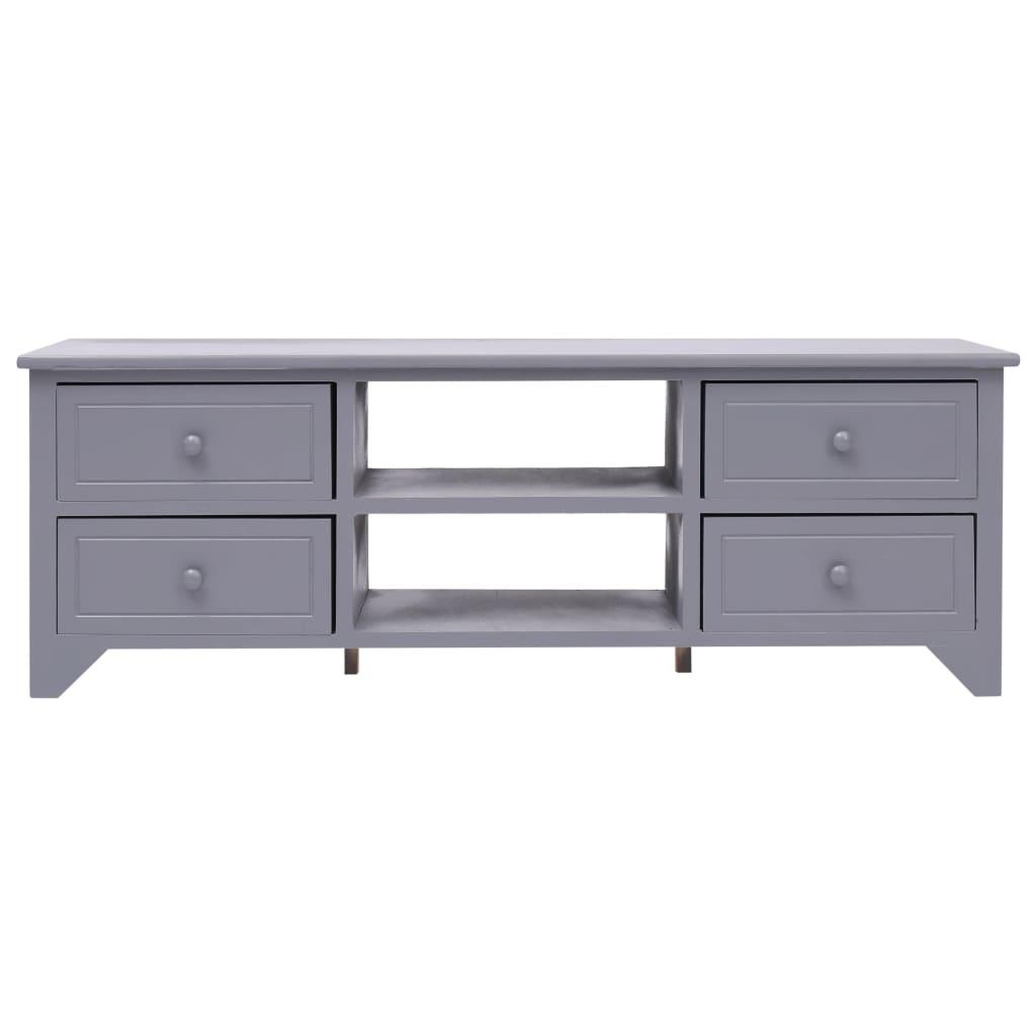 Voir la diapositive 2 : VIDAXL Meuble TV Gris 115x30x40 cm Bois de Paulownia