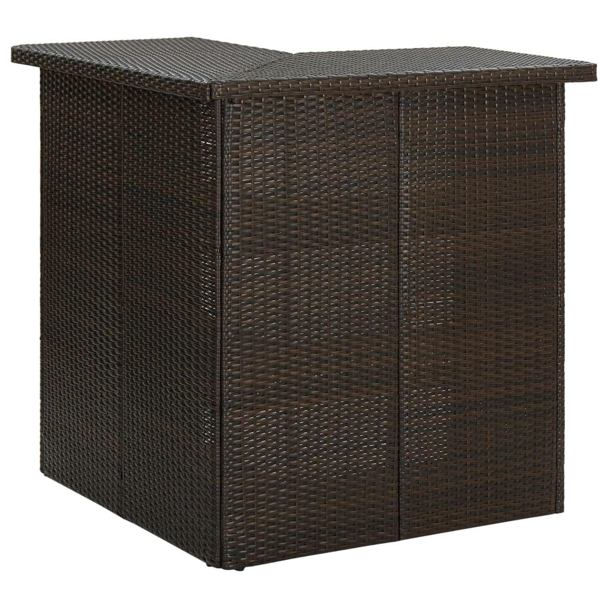 Voir la diapositive 1 : VIDAXL Table d'angle de bar Marron 100x50x105 cm Resine tressee