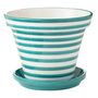 Voir la diapositive 1 : Paris Prix Pot Avec Soucoupe en Céramique  Granada Rayure  50cm Bleu Aqua