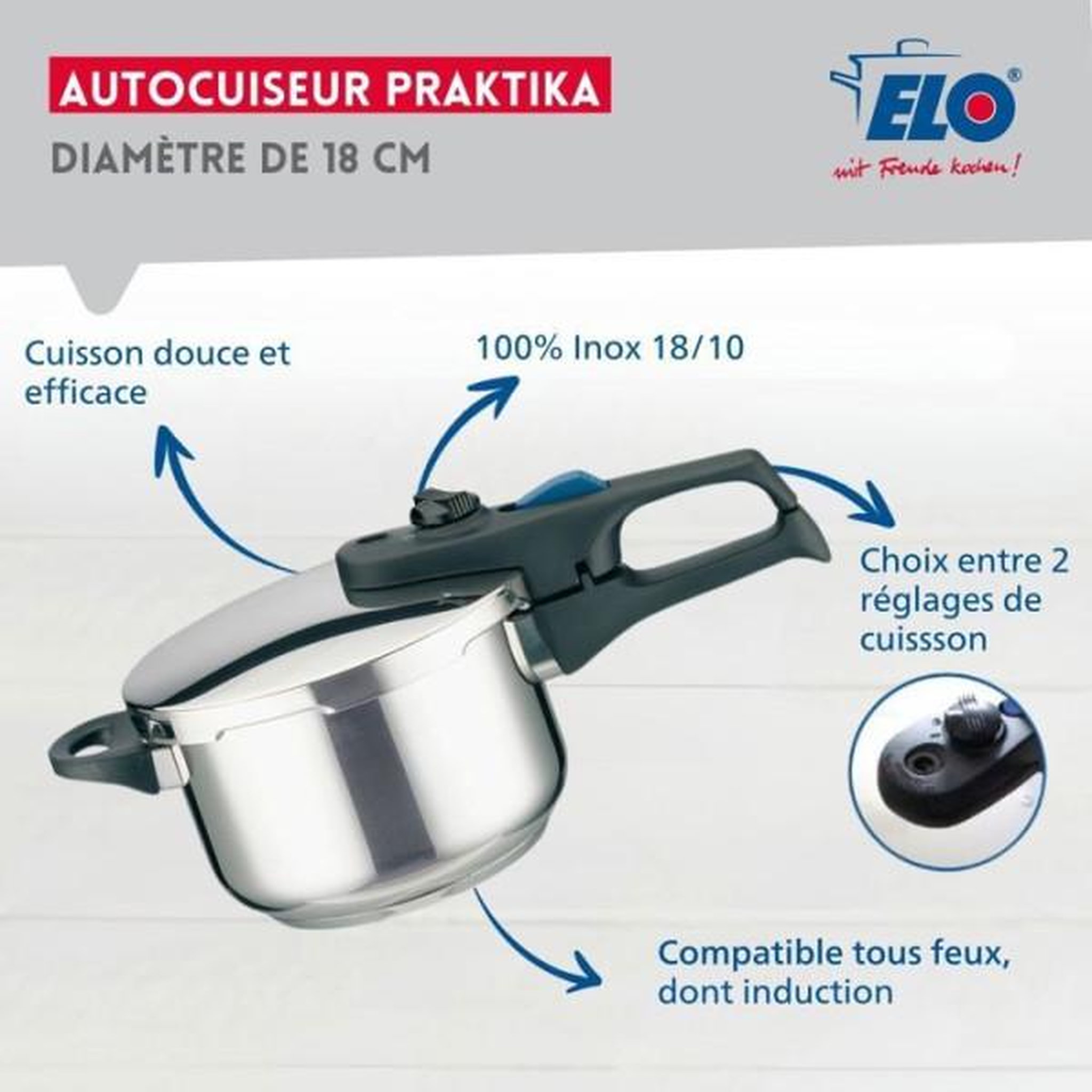 Voir la diapositive 2 : Fackelmann Autocuiseur - fackelmann - elo praktika - 18 cm - 2,7 litres