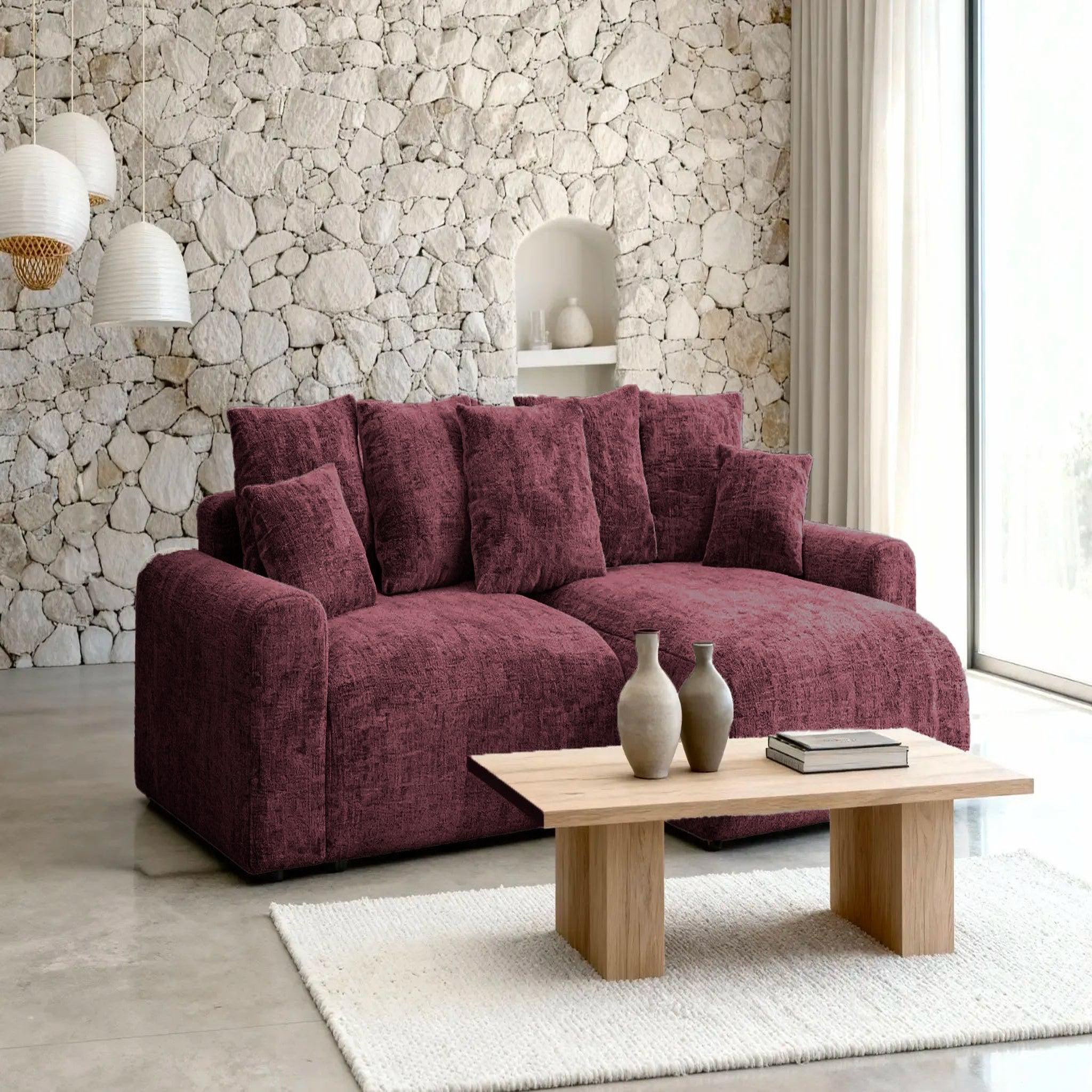 Voir la diapositive 6 : CASANOVA PARIS Oli - canapé d'angle convertible tissu chenille 4 places