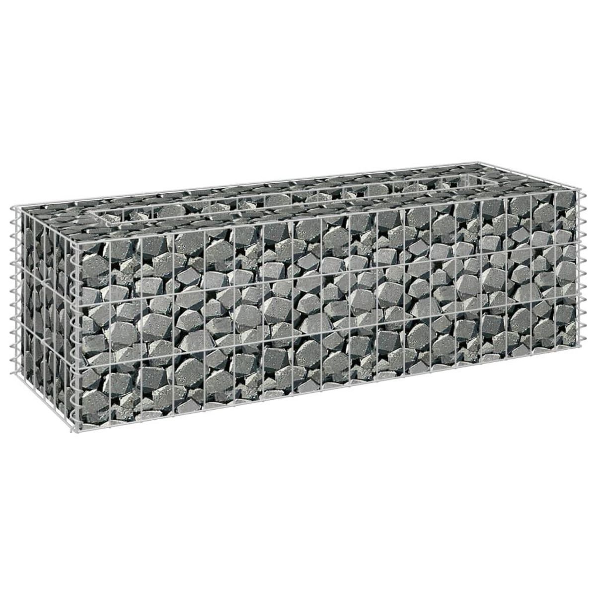 VIDAXL Lit sureleve a gabion Acier galvanise 90x30x30 cm