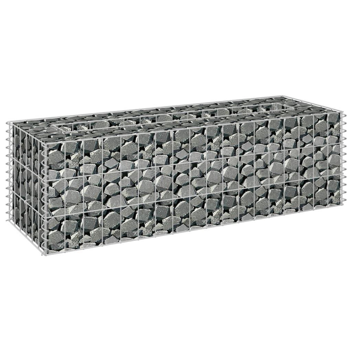 VIDAXL Lit sureleve a gabion Acier galvanise 90x30x30 cm