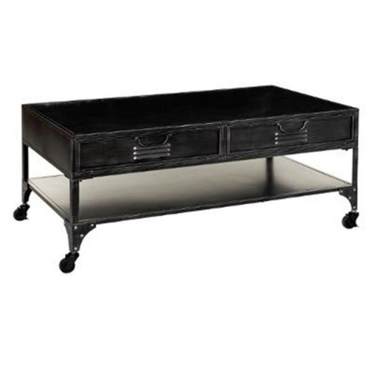 Paris Prix Table Basse 4 Tiroirs en Métal  Sevin  110cm Gris