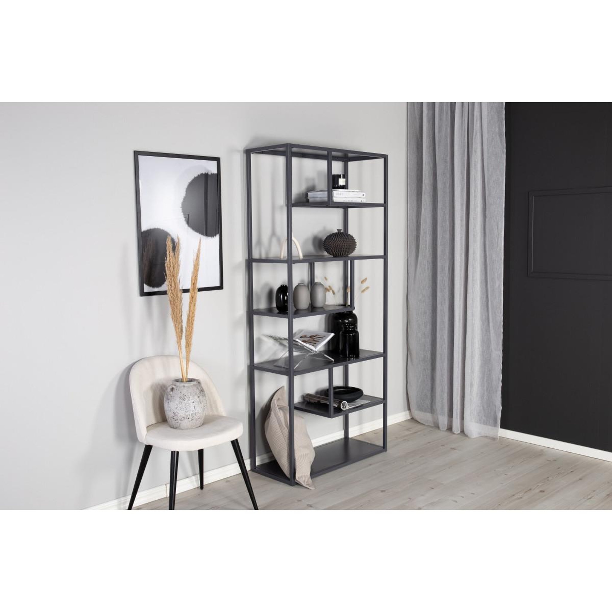 Voir la diapositive 5 : Paris Prix Étagère bibliothèque 6 niveaux  staal  188cm gris clair