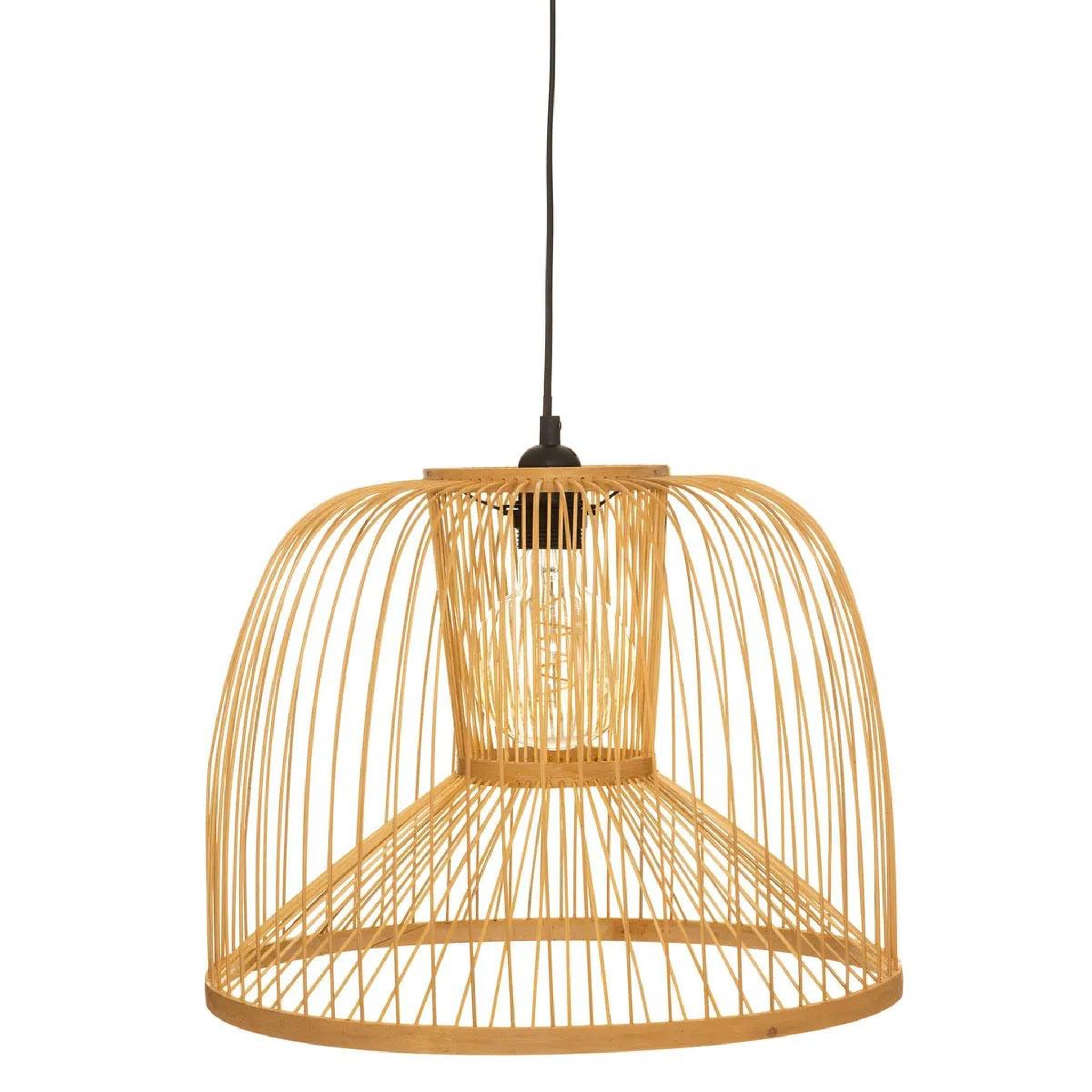 ATMOSPHERA Lampe suspension en bambou  amy  38cm beige