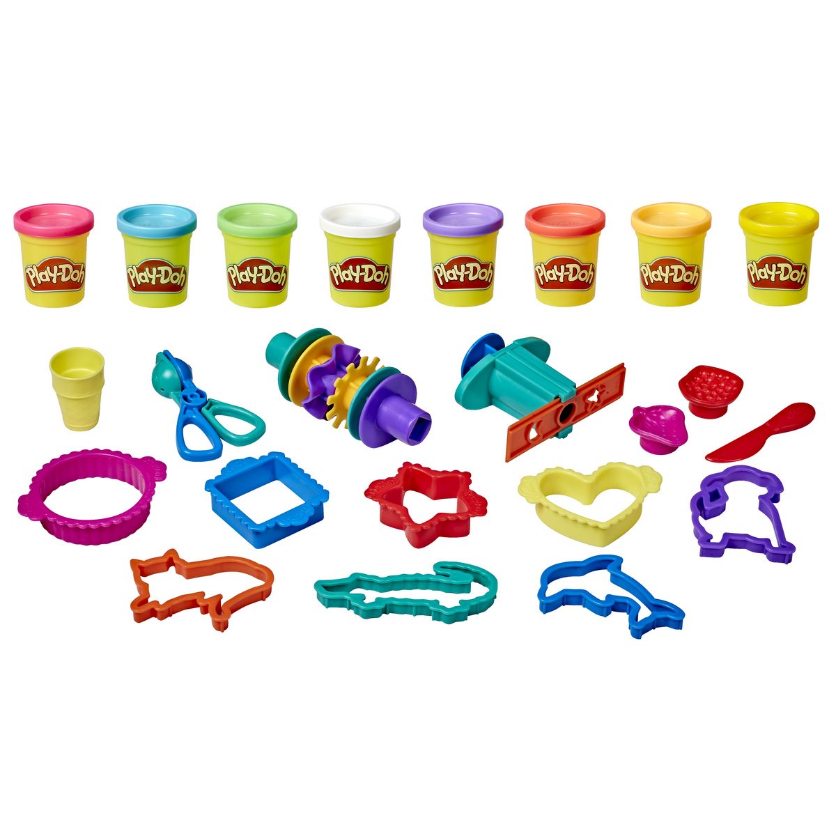 HASBRO Play-Doh Super Boite à accessoires et 8 pots de pâte à modeler