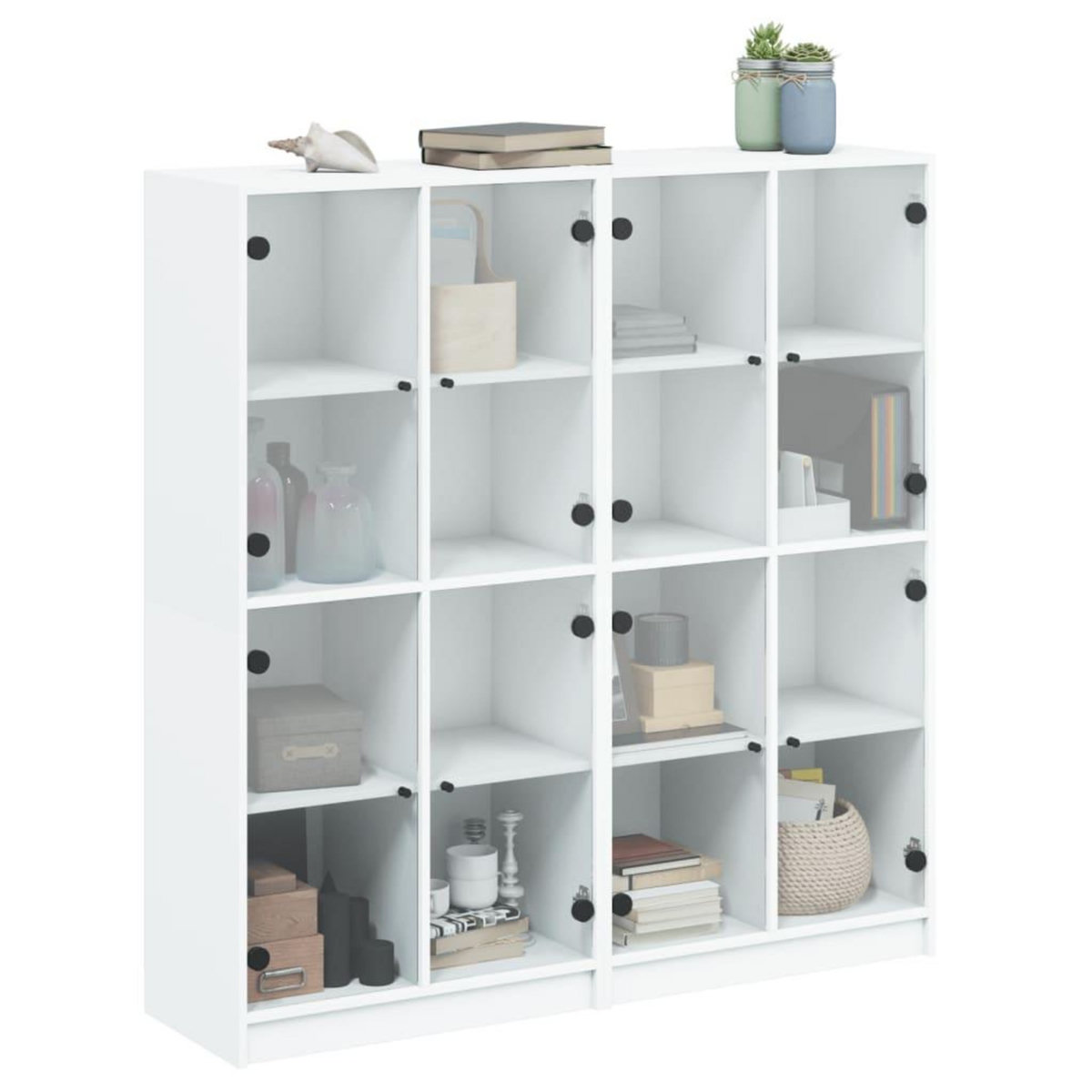 VIDAXL Bibliotheque avec portes blanc 136x37x142 cm bois d'ingenierie