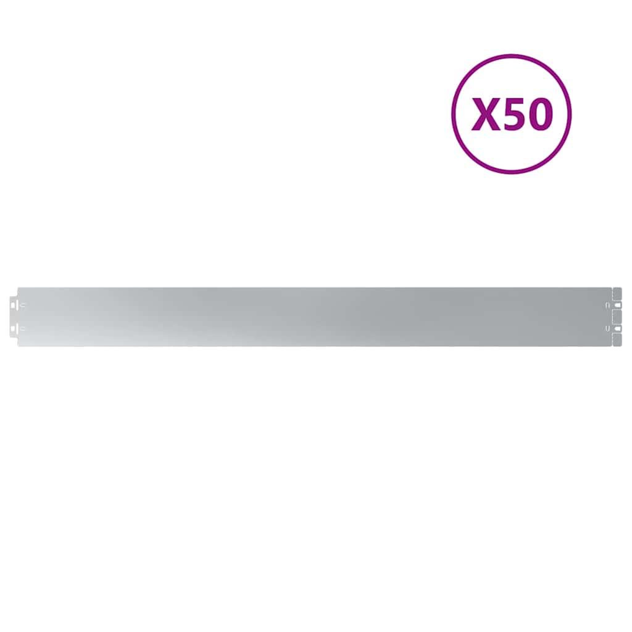 Voir la diapositive 2 : VIDAXL Bordures de pelouse 50 pieces 10x103 cm acier galvanise