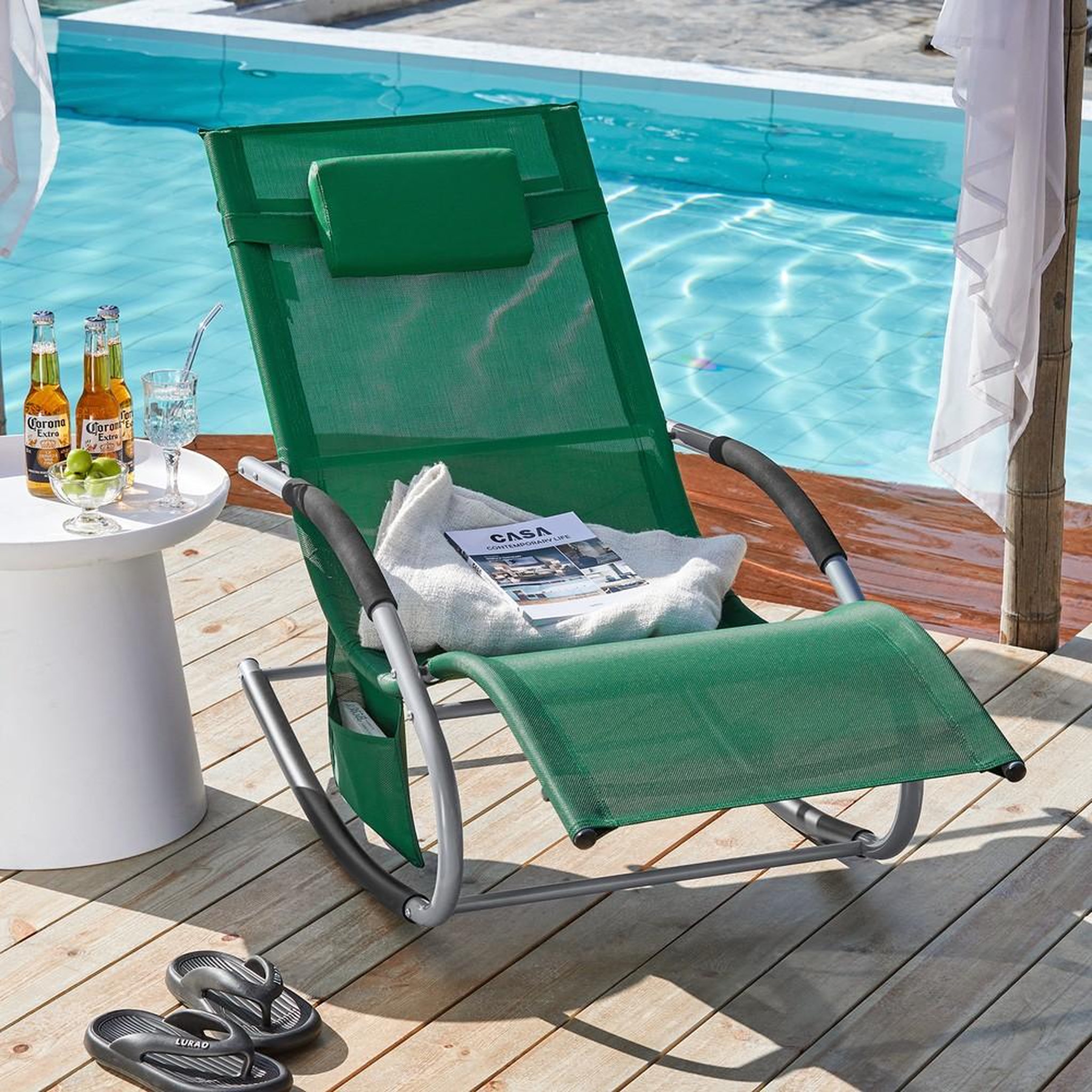 Voir la diapositive 2 : SOBUY SoBuy - Fauteuil À Bascule De Jardin pliable - Moderne - OGS28