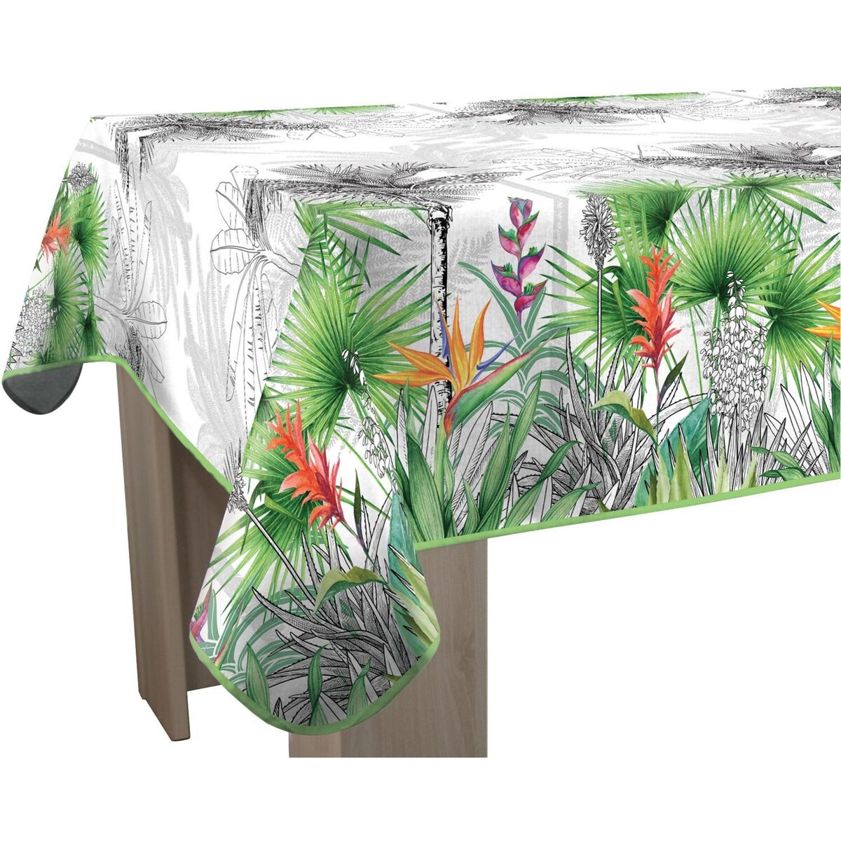 Le linge de Jules Nappe Anti-taches Fleur de paradis pas cher