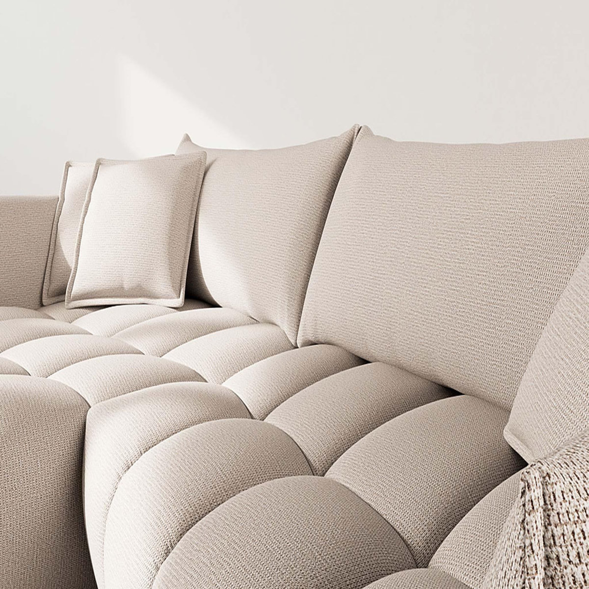 LISA DESIGN Cassiopee - canapé d'angle gauche 4 places en tissu texturé