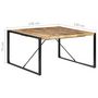 Voir la diapositive 6 : VIDAXL Table a manger 140x140x75 cm Bois de manguier brut
