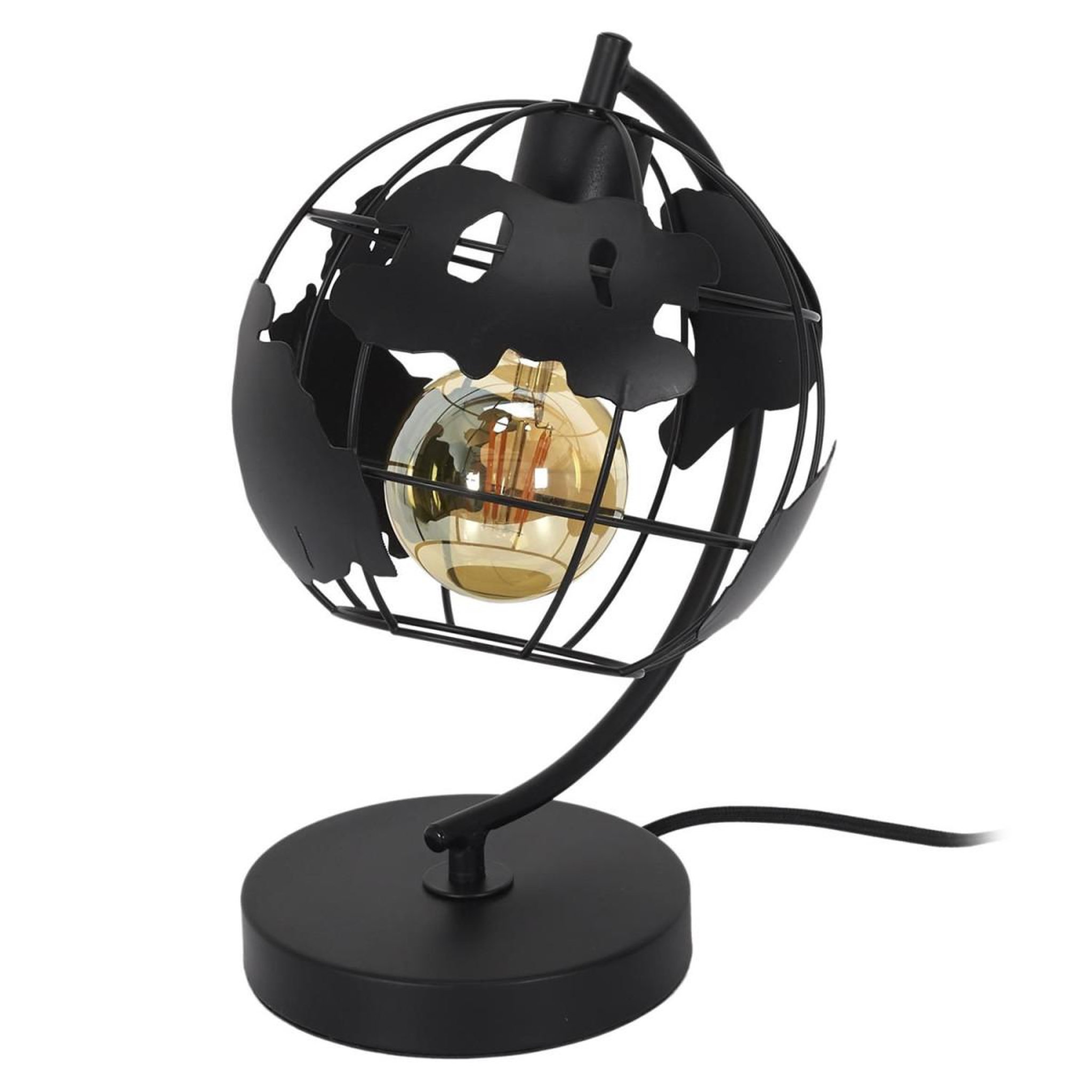 Voir la diapositive 3 : The Home Deco Factory Lampe à poser en métal  globe  26cm noir