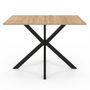 Voir la diapositive 3 : ID MARKET Table à manger rectangle ALIX 6 personnes pied araignée bois et noir 110 cm