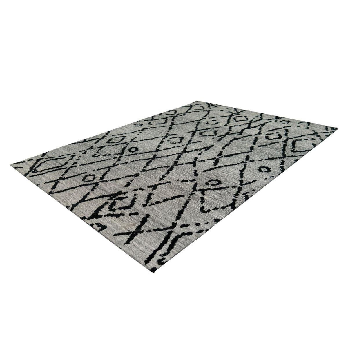 Paris Prix Tapis Jacquard Rétro  River  Gris & Noir