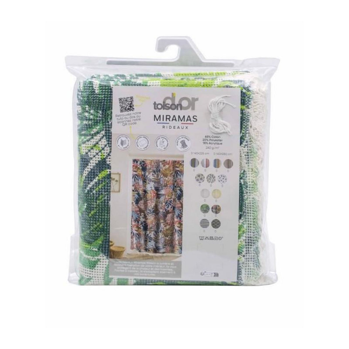 Toison d'or TOISON D'OR - Rideau - Simple - Miramas - 140x225 cm - Protection chaleur et insectes - Blanc