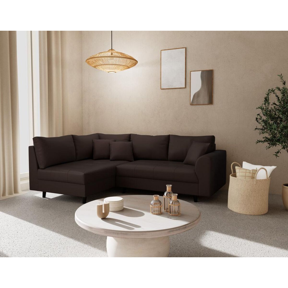 LISA DESIGN Rune - canapé d'angle gauche 4 places en simili