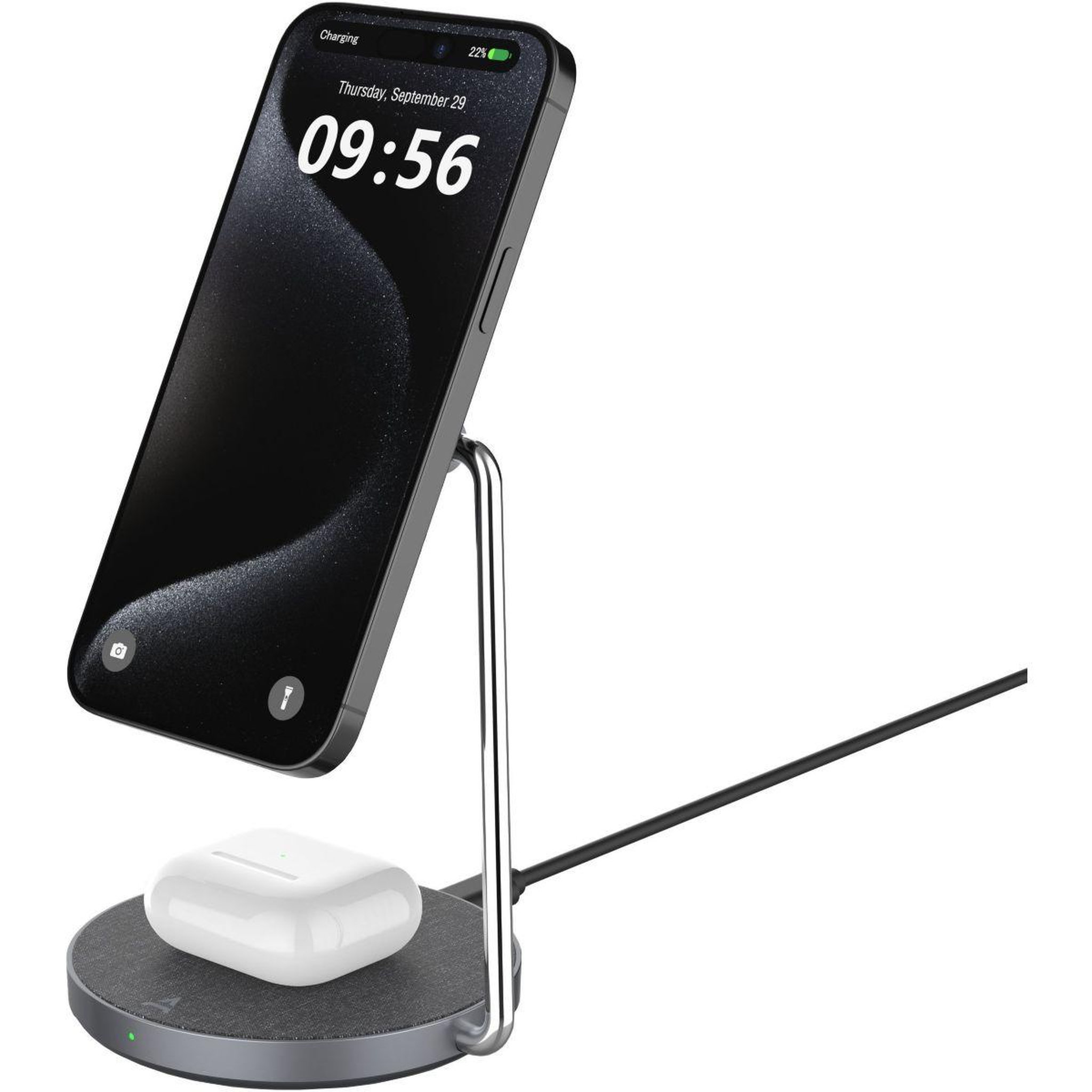 Voir la diapositive 1 : ADEQWAT Chargeur stand compatible Qi2/MagSafe 2 en 1 15W