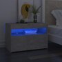 VIDAXL Tables de chevet avec lumieres LED 2 pcs gris beton 60x35x40 cm