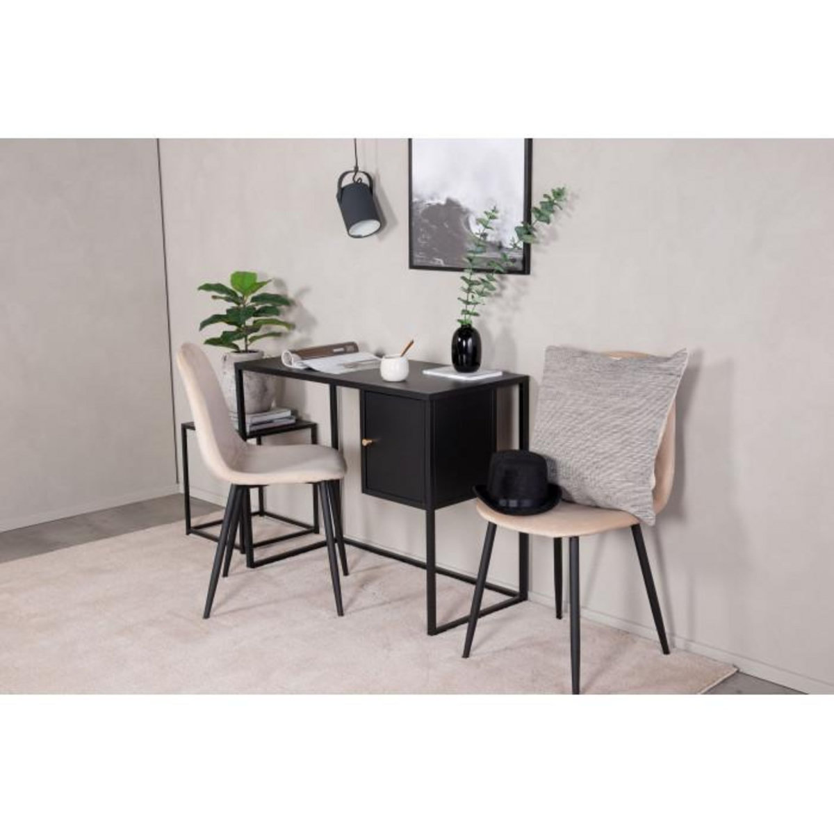 Paris Prix Bureau Design Avec Porte  Bakal  95cm Noir