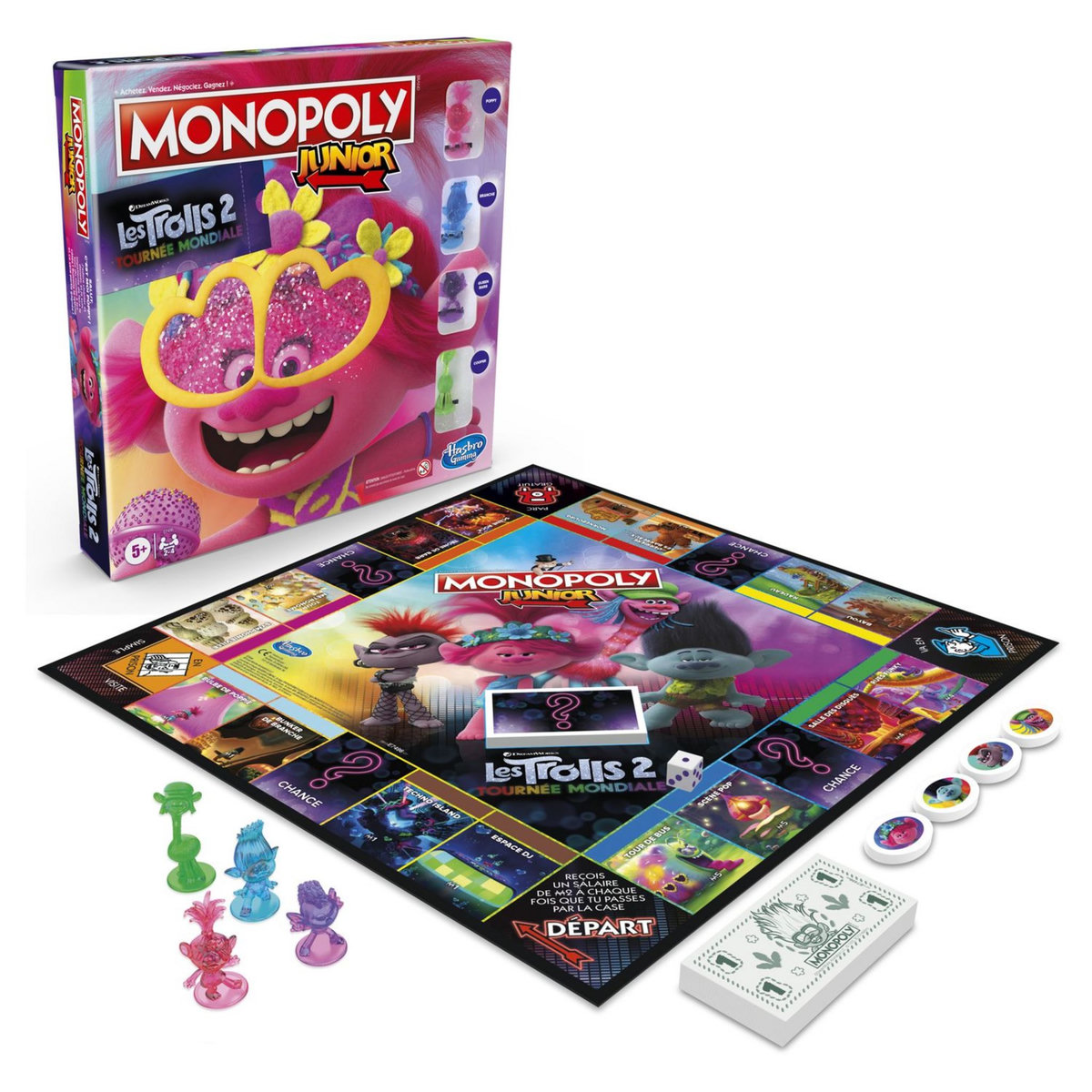 HASBRO Jeu Monopoly Junior - Trolls 2 Tournée Mondiale