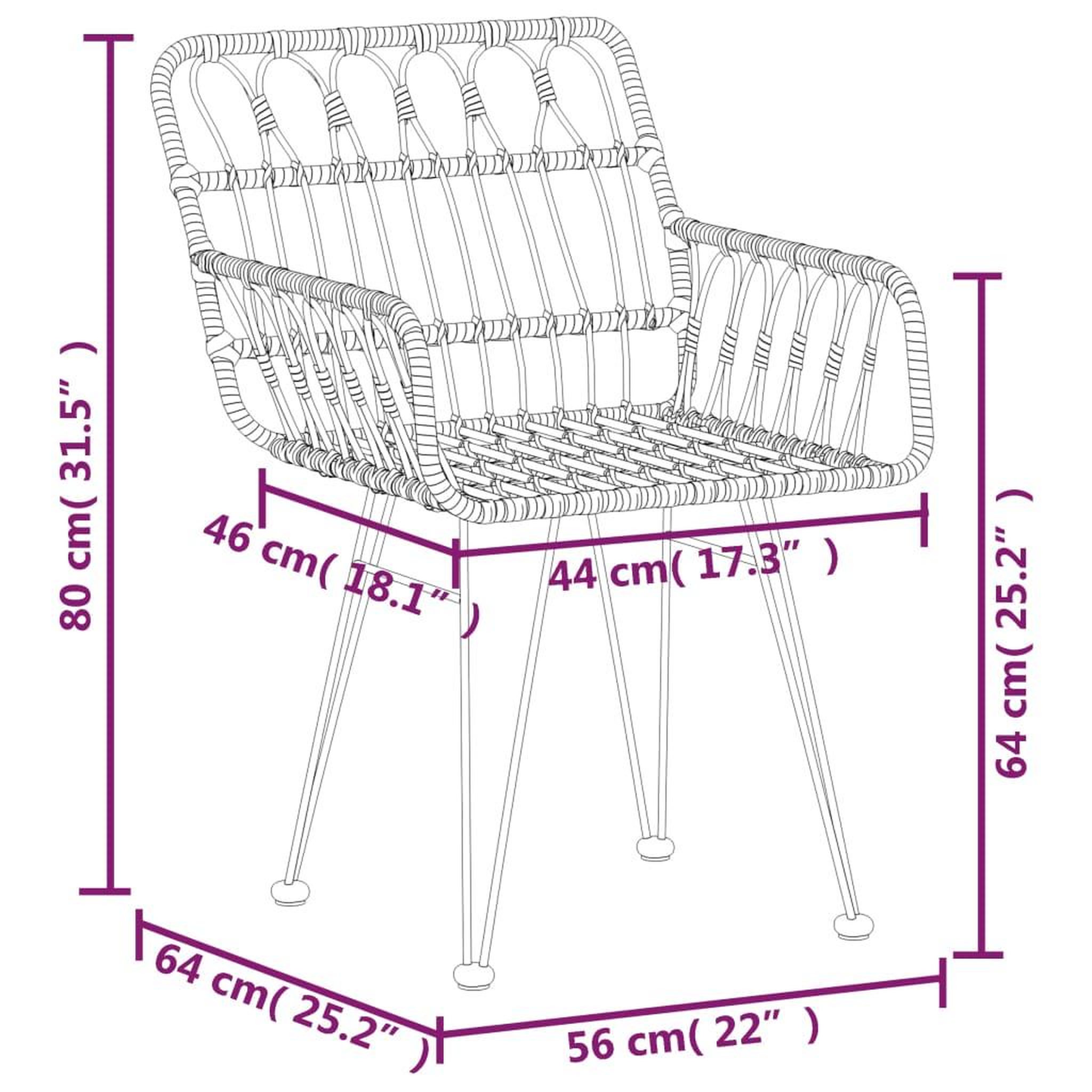 Voir la diapositive 6 : VIDAXL Ensemble a manger de jardin 5pcs Resine tressee
